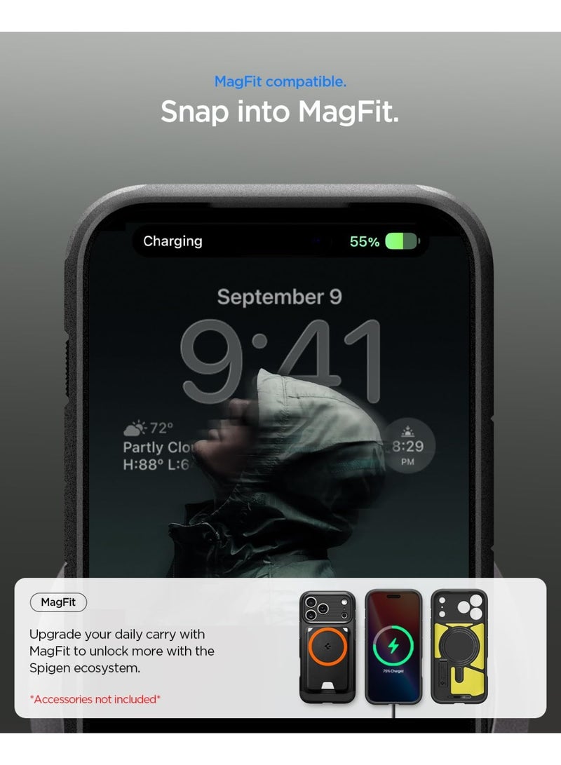 Spigen Tough Armor T MagFit for iPhone 17 Pro Max Case MagSafe Cover with [Capacitive Camera Control Button] and Kickstand - Black - Image 4