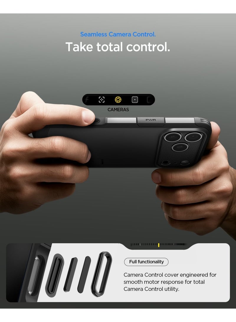 Spigen Tough Armor T MagFit for iPhone 17 Pro Max Case MagSafe Cover with [Capacitive Camera Control Button] and Kickstand - Black - Image 2