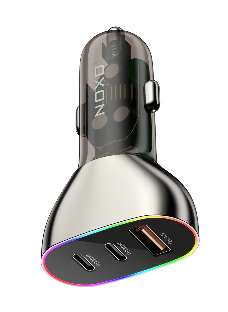 NOXO Super Fast Car Charger CCN-4 85W PD30W+QC4.0 - Grey - Image 3