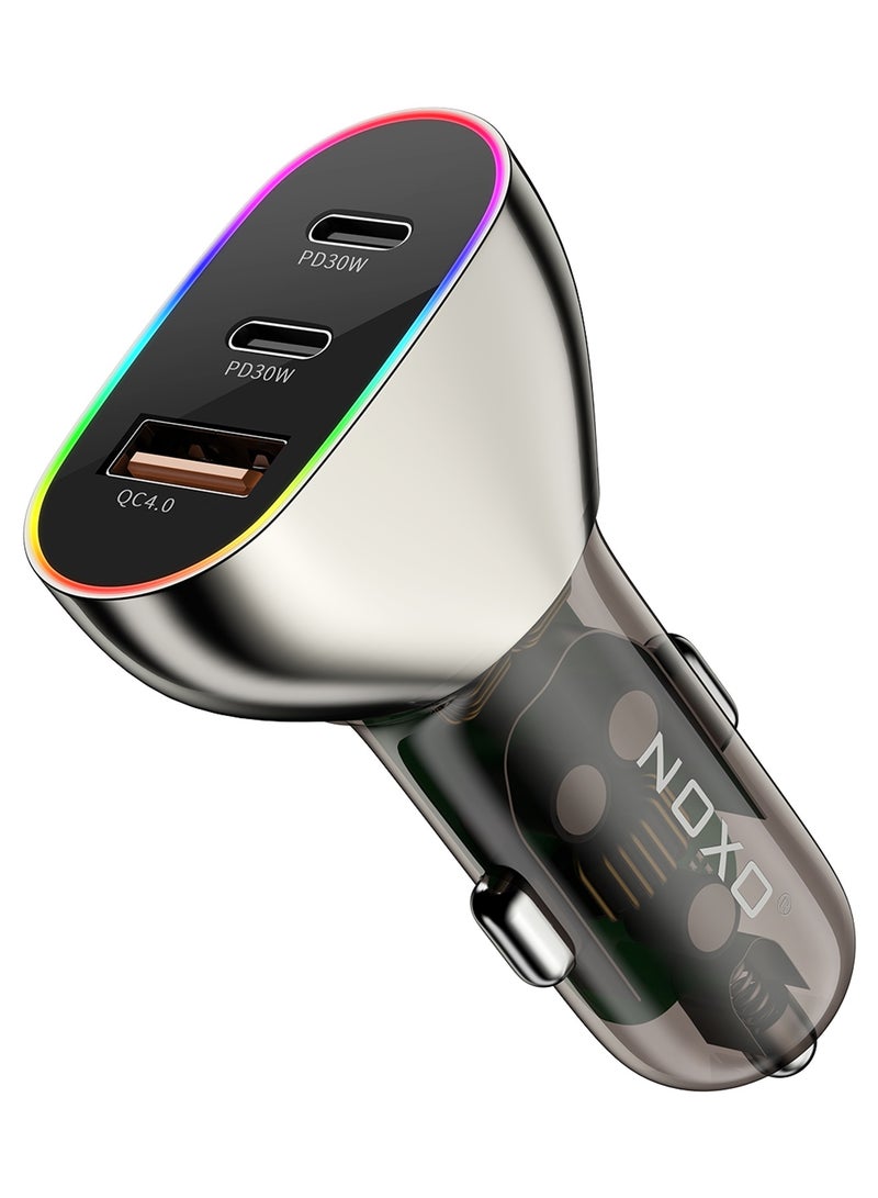 NOXO Super Fast Car Charger CCN-4 85W PD30W+QC4.0 - Grey - Image 2