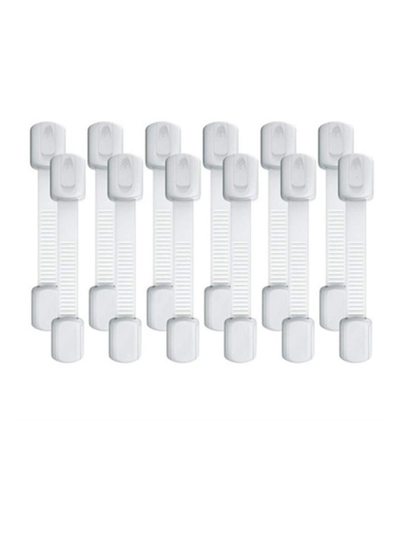 Genérico 12pcs Baby Safety Lock Child Safety locks Multi-Functional Adjustable Double Button Baby Anti-Clip Latch System for Cabinets Drawers Fridge Closet Doors Etc - Image 1