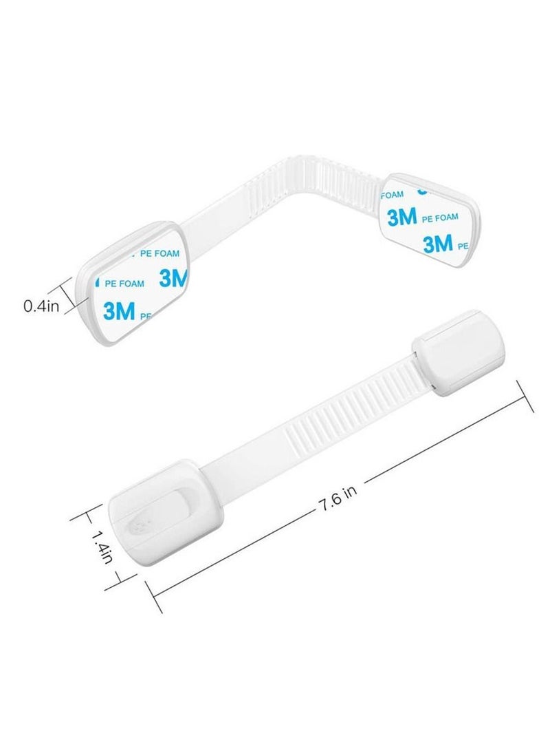 Genérico 12pcs Baby Safety Lock Child Safety locks Multi-Functional Adjustable Double Button Baby Anti-Clip Latch System for Cabinets Drawers Fridge Closet Doors Etc - Image 2