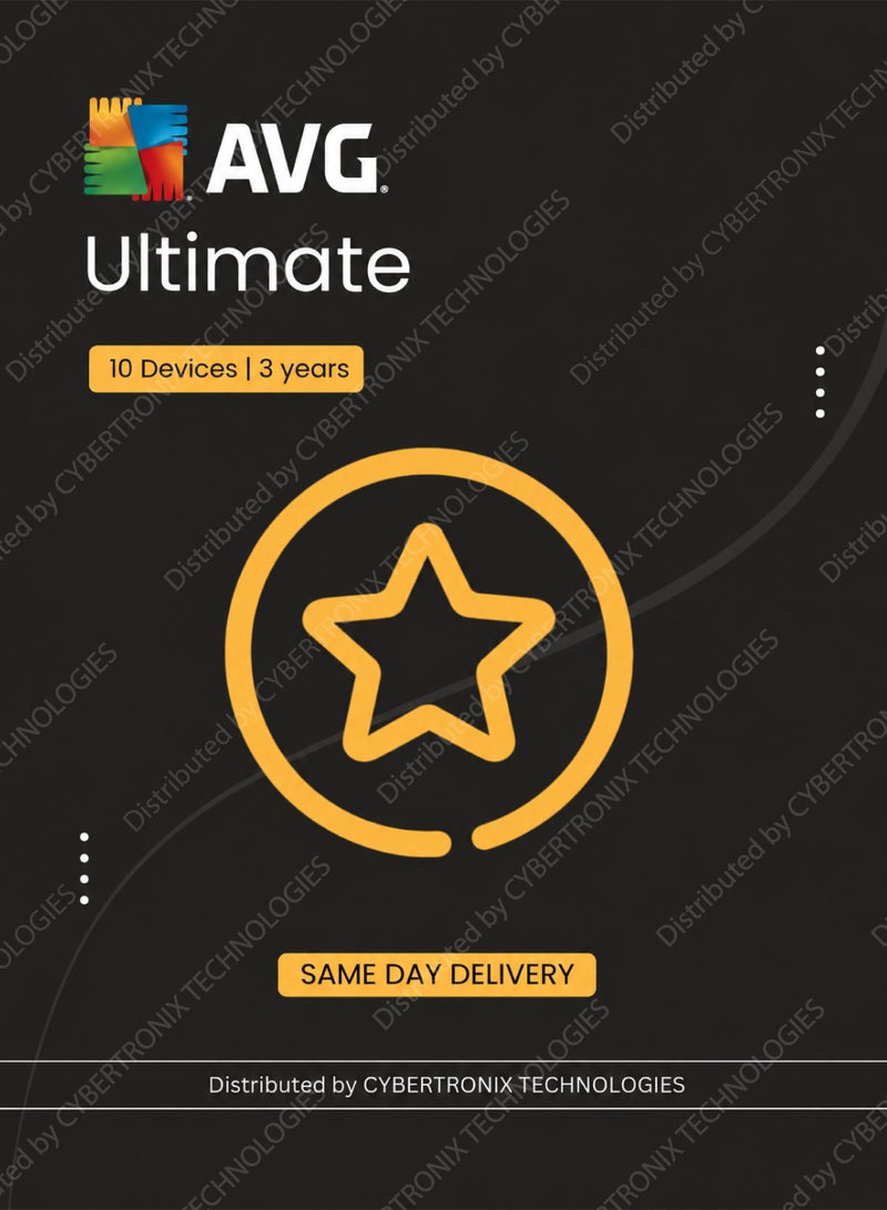 AVG Ultimate | 10 Devices for 3 Years | Digital License | SAME DAY DELIVERY