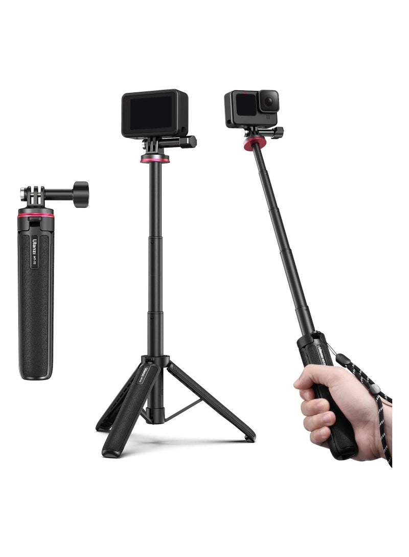 ULANZI MT-72 Action Cam Extendable Tripod 19.7inch Selfie Stick for Action Camera Hero12 11 10 Small Portable Tripod Stand Handle Grip Vlogging Video Shooting Accessories - Image 1