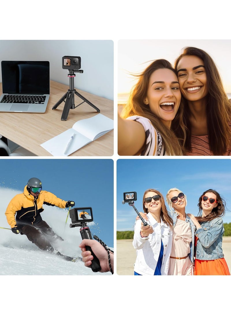 ULANZI MT-72 Action Cam Extendable Tripod 19.7inch Selfie Stick for Action Camera Hero12 11 10 Small Portable Tripod Stand Handle Grip Vlogging Video Shooting Accessories - Image 3