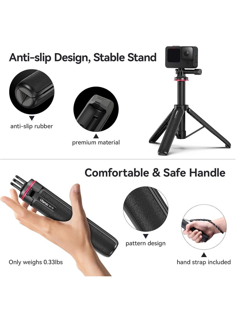 ULANZI MT-72 Action Cam Extendable Tripod 19.7inch Selfie Stick for Action Camera Hero12 11 10 Small Portable Tripod Stand Handle Grip Vlogging Video Shooting Accessories - Image 4