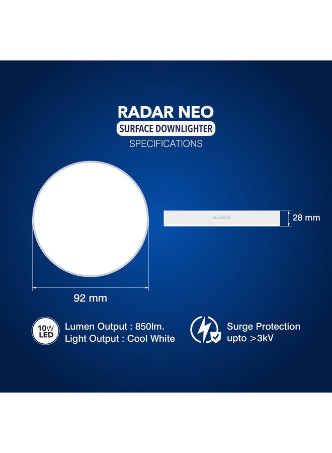 Halonix Plastic Motion Sensor 10W 6500K Radar Neo Surface Downlighter | No False Ceiling Required | Surface Mounted Led Down Light for Ceiling | Pack of 4 - Image 5