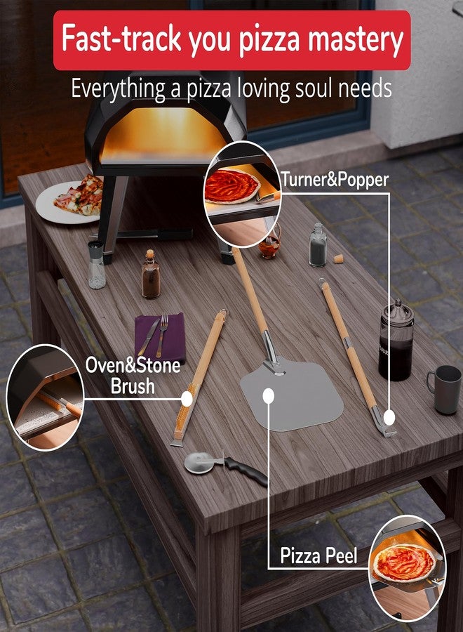 Senwosa Premium Pizza Oven Accessories Kit - 6-Piece Set for Home Pizza Making: Includes Pizza Peel, Oven Brush, Bubble Popper Turner, Rocker Cutter, Dough Roller & Scraper - Image 3