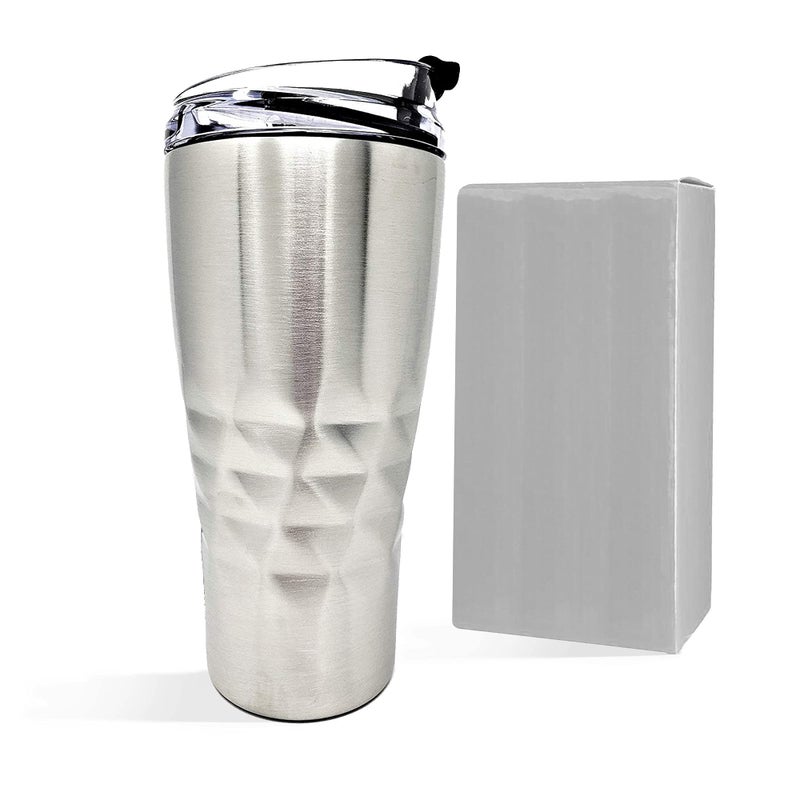 Primula Peak Hot or Cold Thermal Tumbler - Triple Layer Copper Technology  20 Ounce  Brushed Stainless Steel - Image 1