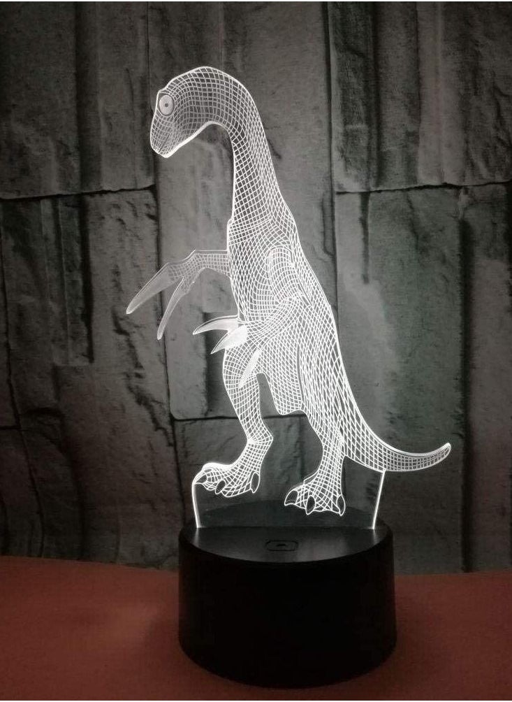 3d domineering dinosaur light colorful gradient touch LED visual atmosphere small desk lamp remote control light creative sickle dragon Multicolor Night Light