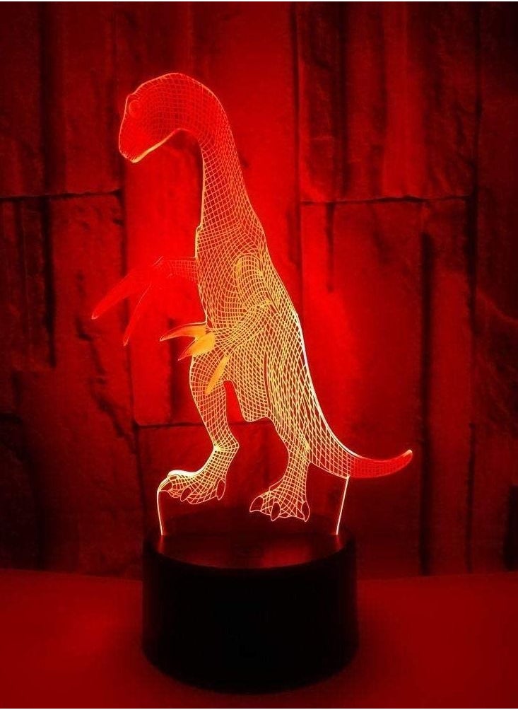 3d domineering dinosaur light colorful gradient touch LED visual atmosphere small desk lamp remote control light creative sickle dragon Multicolor Night Light