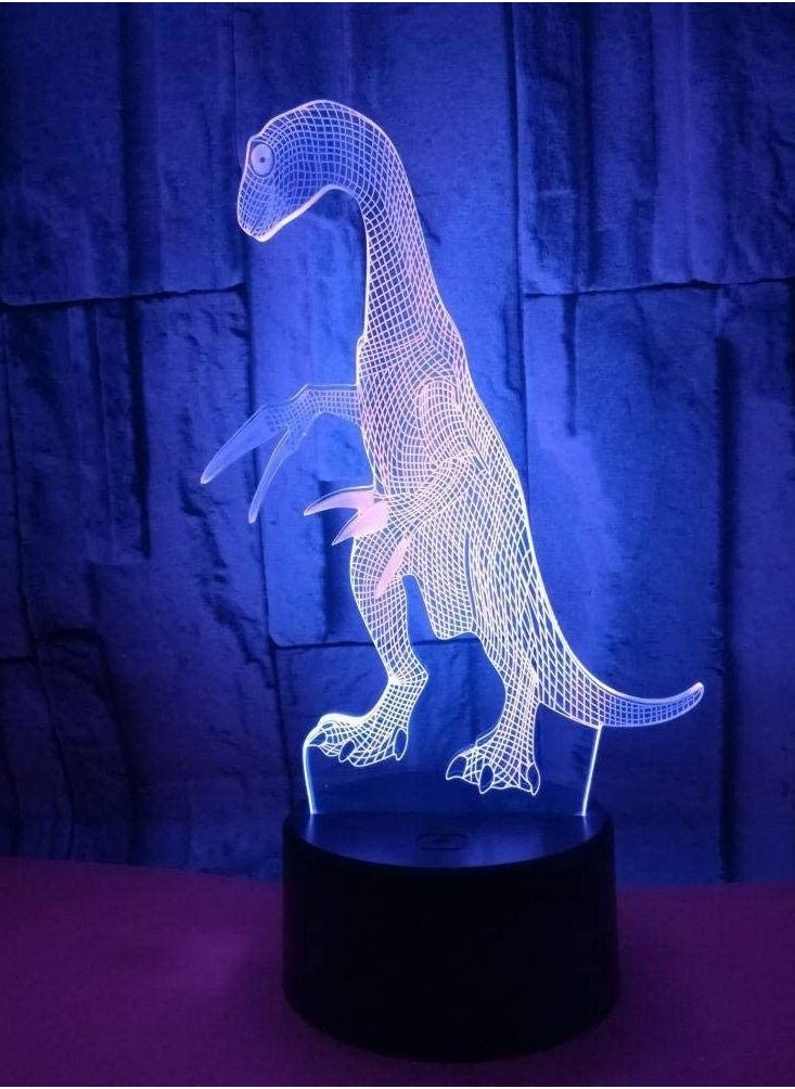 3d domineering dinosaur light colorful gradient touch LED visual atmosphere small desk lamp remote control light creative sickle dragon Multicolor Night Light