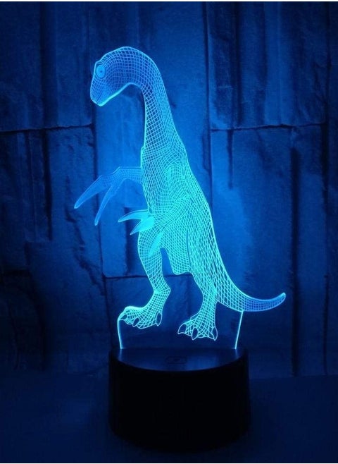 3d domineering dinosaur light colorful gradient touch LED visual atmosphere small desk lamp remote control light creative sickle dragon Multicolor Night Light
