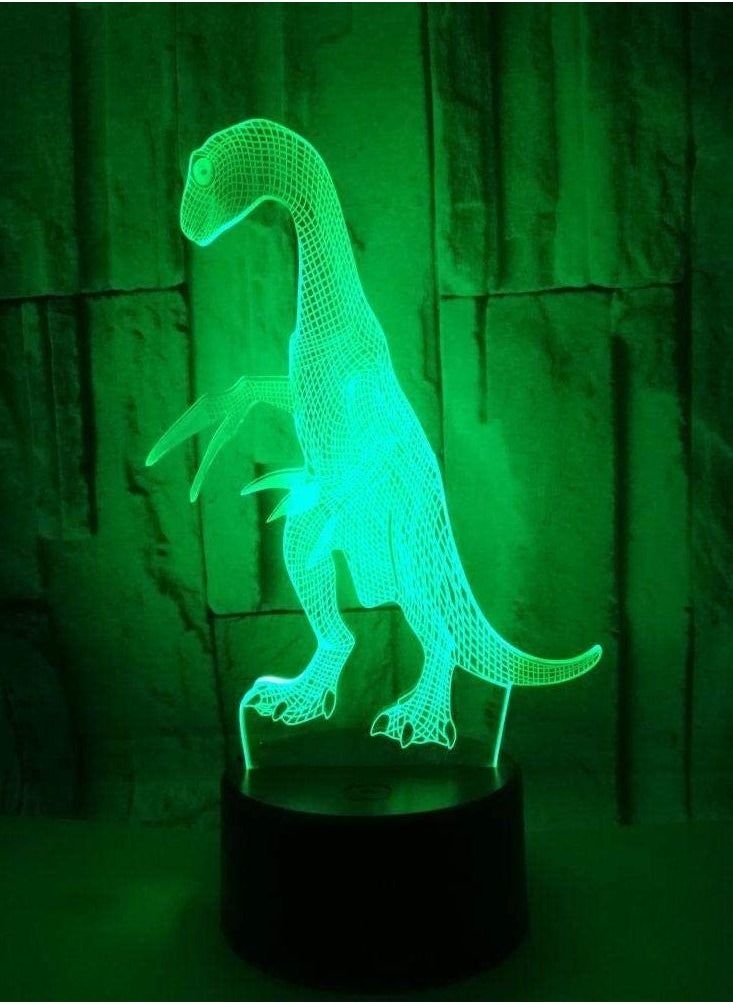 3d domineering dinosaur light colorful gradient touch LED visual atmosphere small desk lamp remote control light creative sickle dragon Multicolor Night Light