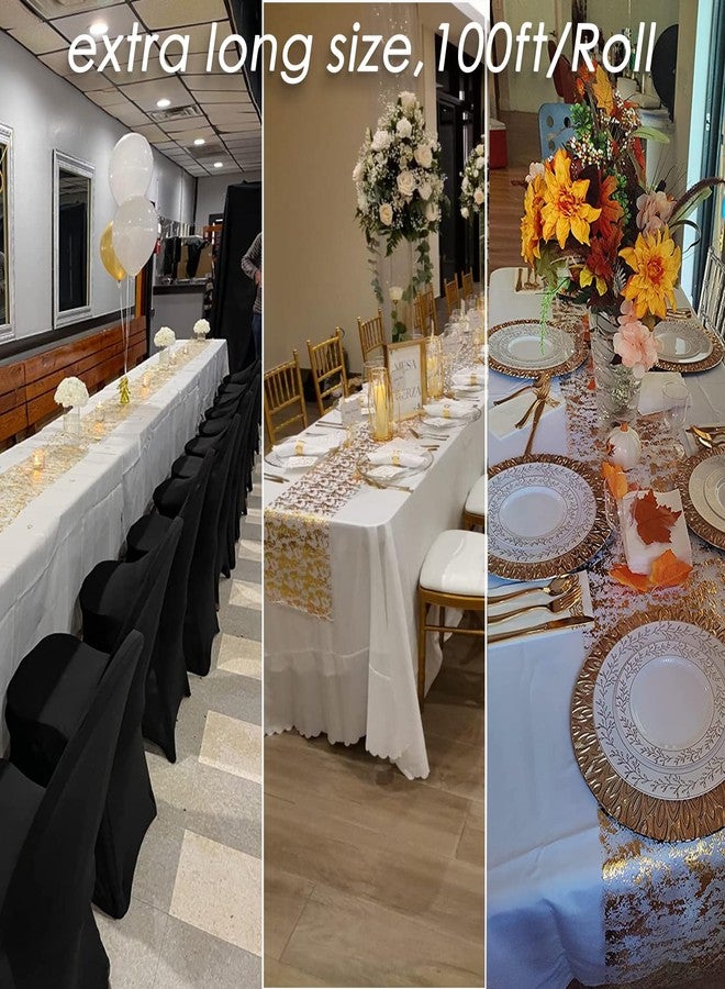 Herda 100ft Gold Table Runner - Metallic Golden Party Decorations Gold Tulle Mesh Centerpieces Decor for Birthday, Wedding, Anniversary, Thanksgiving, Christmas,‌ Graduation Party Table Runner - Image 5
