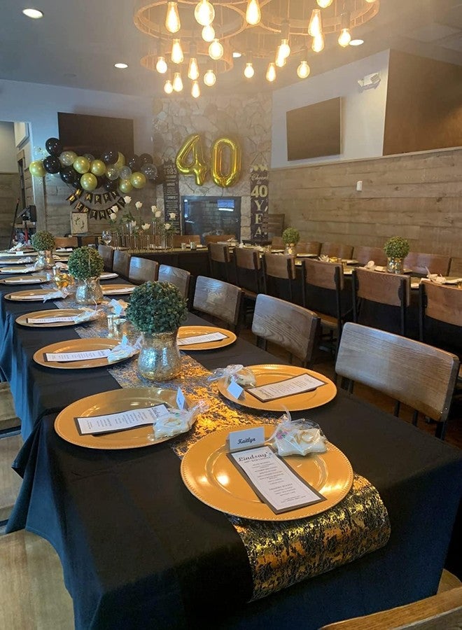 Herda 100ft Gold Table Runner - Metallic Golden Party Decorations Gold Tulle Mesh Centerpieces Decor for Birthday, Wedding, Anniversary, Thanksgiving, Christmas,‌ Graduation Party Table Runner - Image 2