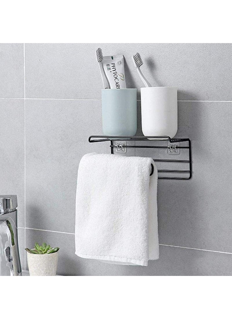 TORMUND - TORMUND Self Adhesive Tissue Toilet Paper Holder Storage with Shelf Tissue Paper Roll Towel Holder Storage Tissue Roll with Mobile Phone Stand Hanger Napkin Holder Multi Color 1 Pc - Image 1