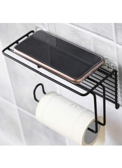 TORMUND TORMUND Self Adhesive Tissue Toilet Paper Holder Storage with Shelf Tissue Paper Roll Towel Holder Storage Tissue Roll with Mobile Phone Stand Hanger Napkin Holder Multi Color 1 Pc  - Image 4