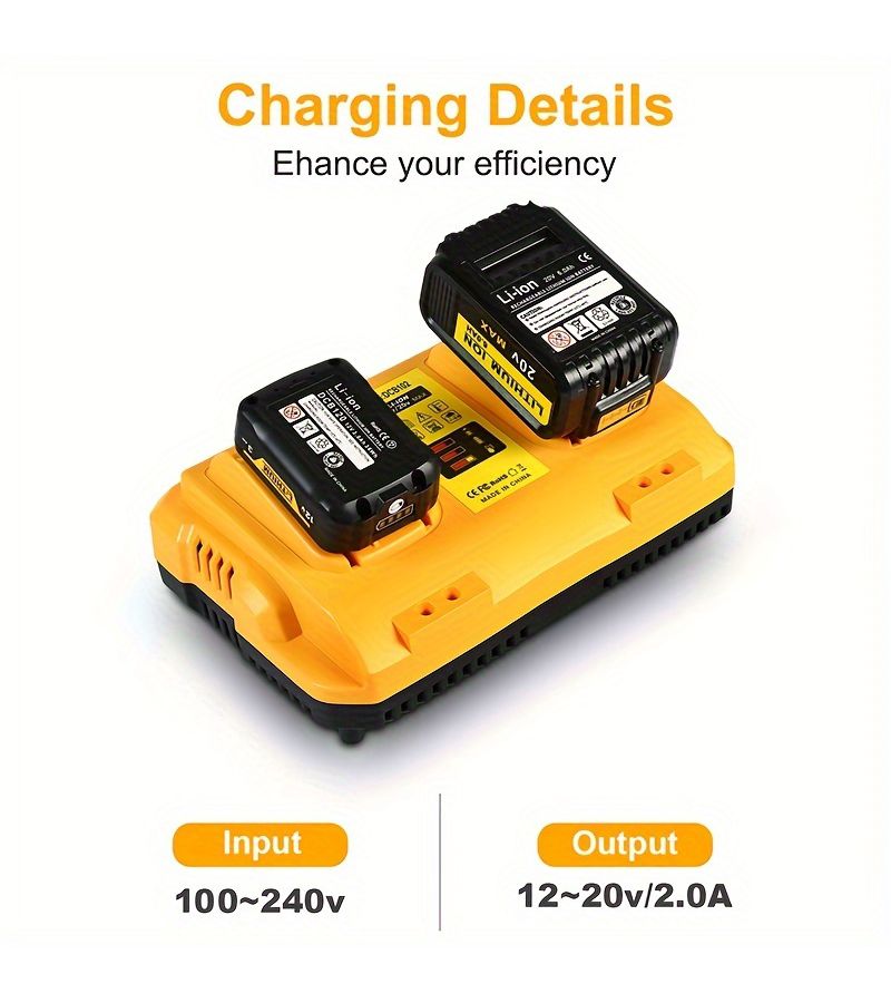 قطعة واحدة محطة شحن بطارية بديلة متوافقة مع شاحن بطارية 12V 20V للأدوات الكهربائية ومستلزمات الشقة والأجهزة المنزلية - Image 2