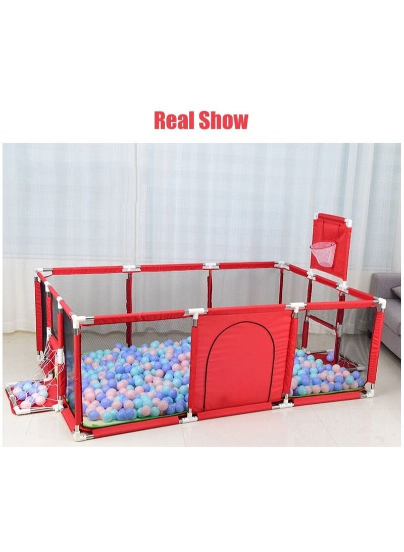 DubaiGallery ملعب مستطيل مع سياج وباب للأطفال، محمول وآمن ويحمي الأطفال من السقوط - Image 1