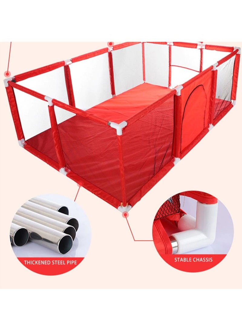 DubaiGallery ملعب مستطيل مع سياج وباب للأطفال، محمول وآمن ويحمي الأطفال من السقوط - Image 5