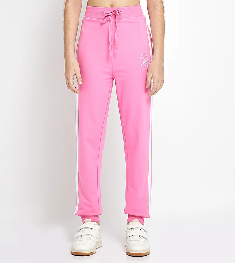 Logo Embroidered Drawstring Waist Joggers