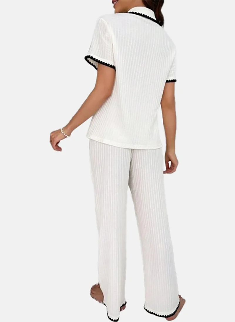 يونيكي White Solid Pyjamas & Shirt