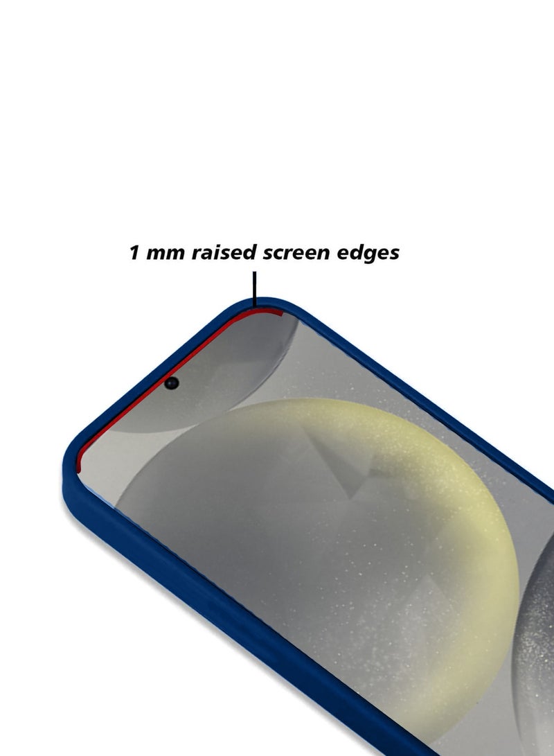 CHAPPELINE Soft Silicone Fabric Texture Case Cover For Samsung Galaxy S24 5G 2024 Navy Blue - Image 4