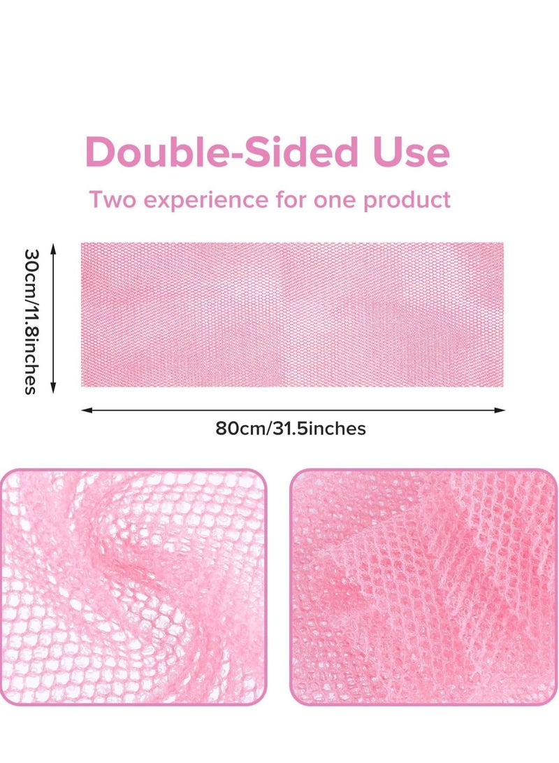 KASTWAVE African Exfoliating Net, 4 Pcs African Net Sponge, African Exfoliating Net for Body Premium Nylon African Wash Net Shower Body Scrubber Back Scrubber Skin Smoother Long Net Bath Sponge for Daily Use - Image 4