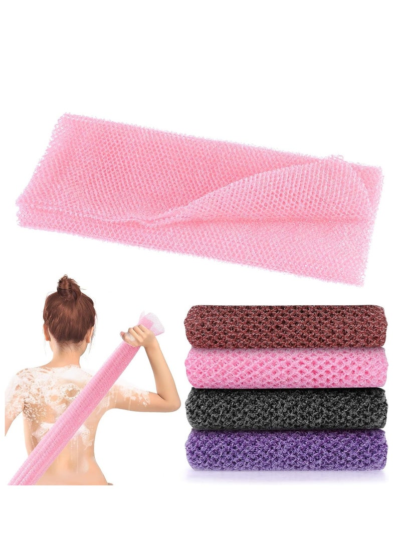 KASTWAVE African Exfoliating Net, 4 Pcs African Net Sponge, African Exfoliating Net for Body Premium Nylon African Wash Net Shower Body Scrubber Back Scrubber Skin Smoother Long Net Bath Sponge for Daily Use - Image 1