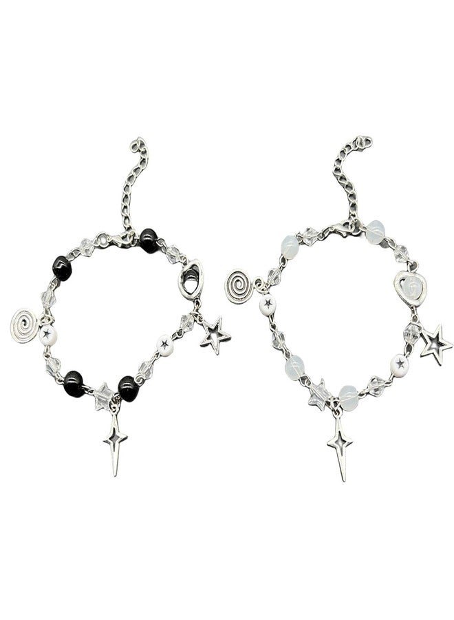 SCRDPRAD Vintage Y2k Handmade Star Pearl Pentagram Heart Matching Colorful Beaded Adjustable Bracelet Aesthetic Accessories Grunge Punk Cool Friendship BFF Jewelry for Women-1 - Image 1