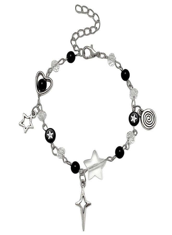 SCRDPRAD Vintage Y2k Handmade Star Pearl Pentagram Heart Matching Colorful Beaded Adjustable Bracelet Aesthetic Accessories Grunge Punk Cool Friendship BFF Jewelry for Women-1 - Image 4