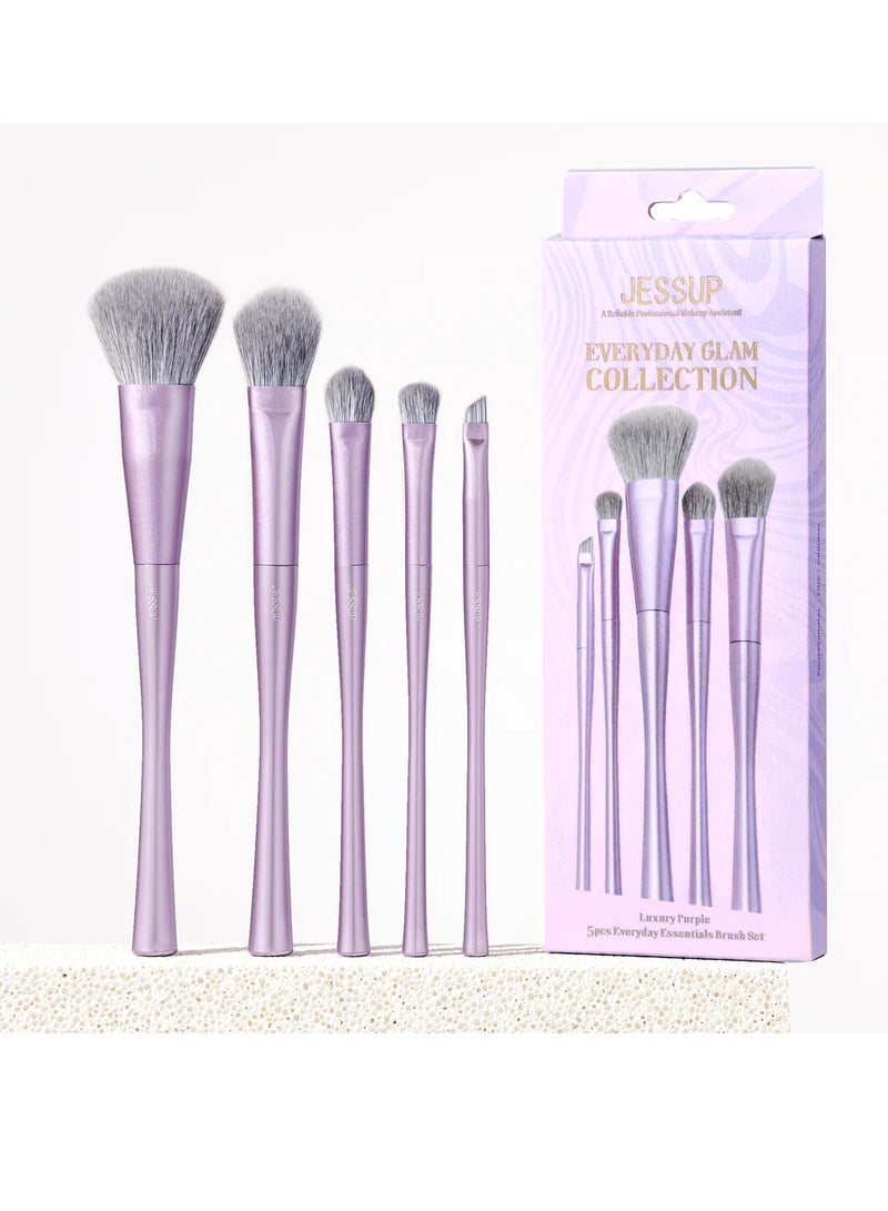 Jessup JESSUP 5pcs Luxury Purple Everyday Essentials Brush Set