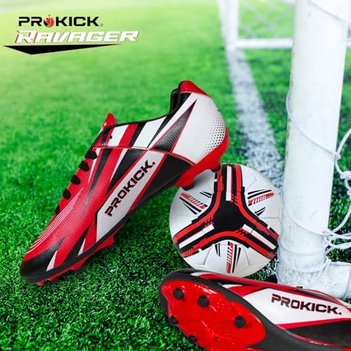 Prokick Ravager Football Shoes for Men | Soccer Shoe/Comfortable and Lightweight | Sports and Athletic Footwear with Synthetic Leather Having TPU Sole Soccer Stud Shoes RED/Black - Image 5