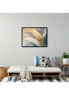 Art Decor Art Decor Framed Canvas Wall Art of Abstract Feathers Artwork Modern Art with Gold Accent Elegant Feather Art Print Landscape Wall Decor for Office Living Room Bedroom Gifting  - Image 2