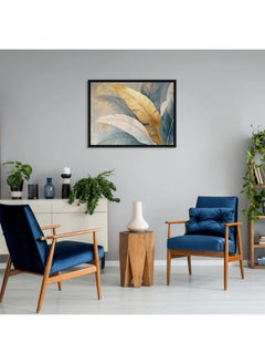 Art Decor Art Decor Framed Canvas Wall Art of Abstract Feathers Artwork Modern Art with Gold Accent Elegant Feather Art Print Landscape Wall Decor for Office Living Room Bedroom Gifting  - Image 3