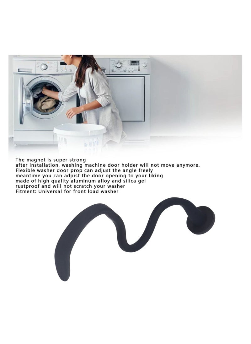 Generic - Front Load Washer Door Prop, Magnetic Washing Machine Door Holder, Adjustable Flexible Laundry Door Post Dryer Door Prop Universal Washing Machine Door Stopper for Most Washing Machines (Black) - Image 1