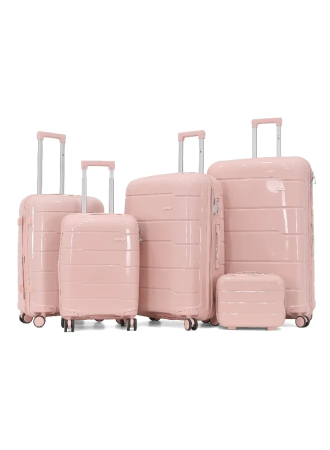 Melife MELIFE 5 Piece Luggage Set, Hardside Spinner Suitcase Set, 32 Inch, 28 Inch, 24 Inch, 20 Inch & Beauty Case, Lightweight Travel Luggage Set,