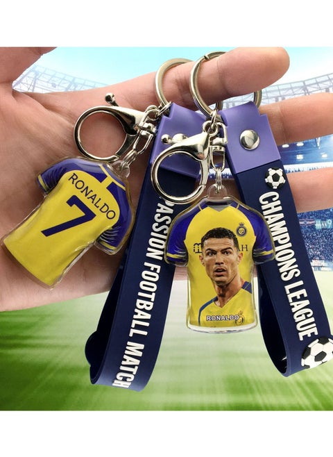 Cristiano Ronaldo Al Nassr FC Keychain Deep Blue