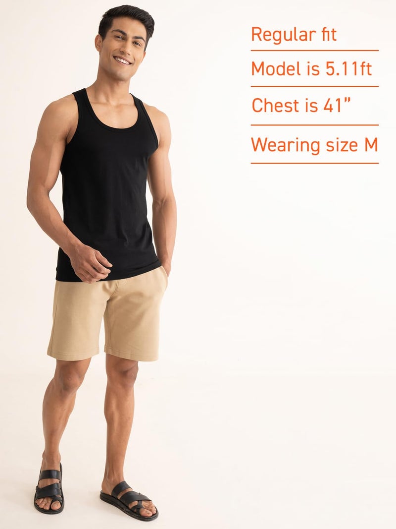 DAMENSCH Neo-Cotton Round Neck Vest for Man, Anti-Bacterial, Shape Retaining Vest, 100% Cotton Banyan for Men, Buttery Soft Inner Baniyan-Da Black-L - Image 4