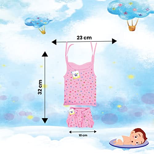 Toddylon New Born Baby Clothes Jhabla Set | Baby Dress | Infants Clothing | Shirt | Nappy | Caps | Cotton | Sleepwear | Casual | Gift Combo (0-6 Months), Multicolor, Pack of 6 - Image 5