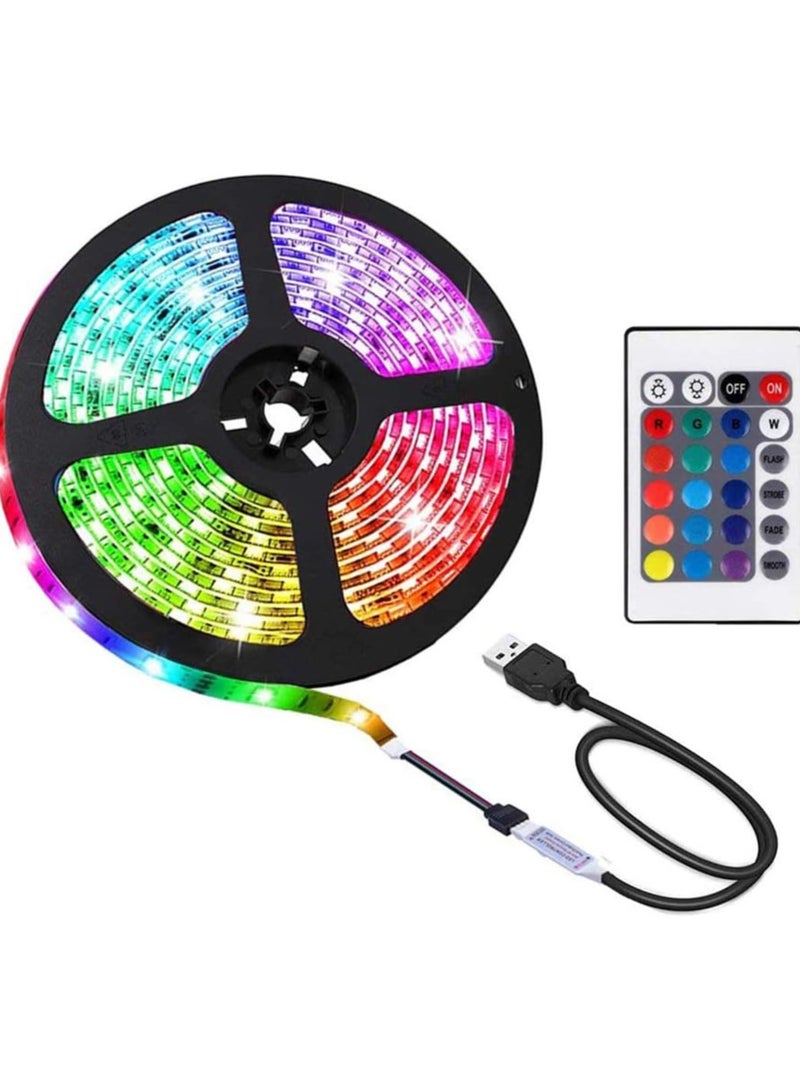 Rscy 2M LED Strip Light TV Bias Backlight Kit for HDTV Desktop PC Fish Tank Decorations, Waterproof RGB Monitor Lighting with Remote Control, USB Powered, multi color - Image 1