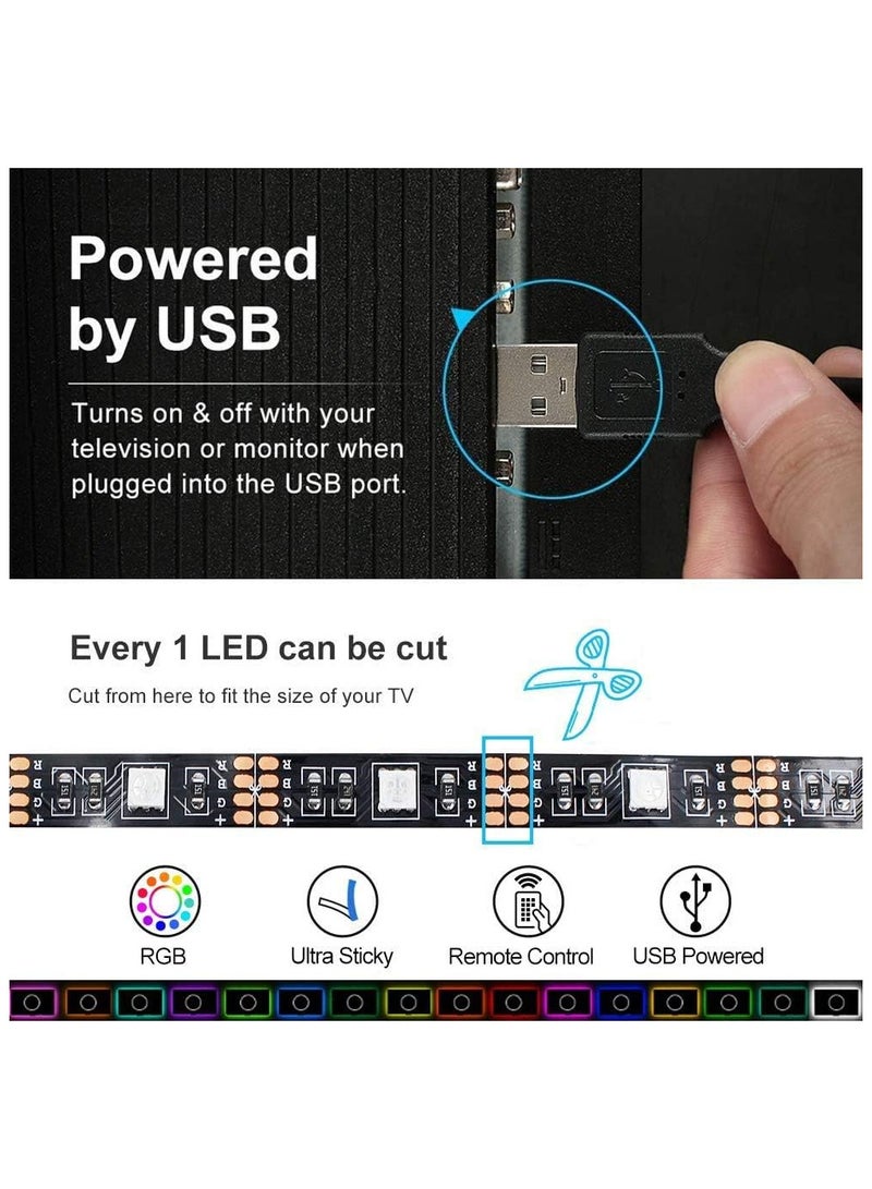 Rscy 2M LED Strip Light TV Bias Backlight Kit for HDTV Desktop PC Fish Tank Decorations, Waterproof RGB Monitor Lighting with Remote Control, USB Powered, multi color - Image 4