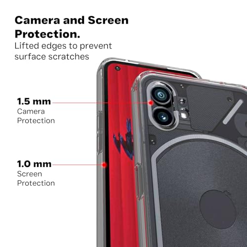 RIGGEAR Shockproof Clear Hybrid Armor Transparent Nothing Phone 1 Back Cover Case (Clear PC+TPU) - Image 5