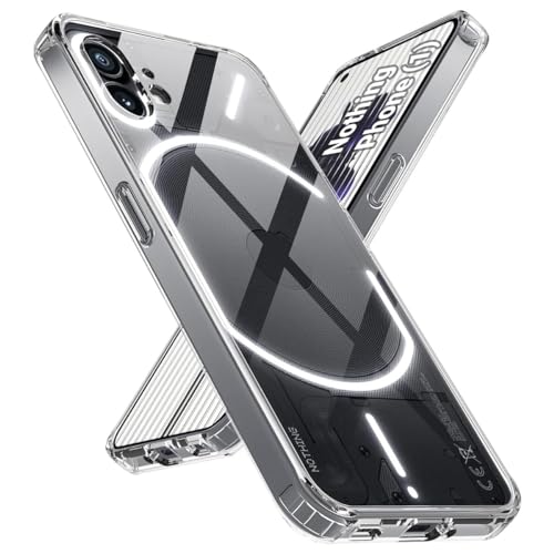 RIGGEAR Shockproof Clear Hybrid Armor Transparent Nothing Phone 1 Back Cover Case (Clear PC+TPU) - Image 1