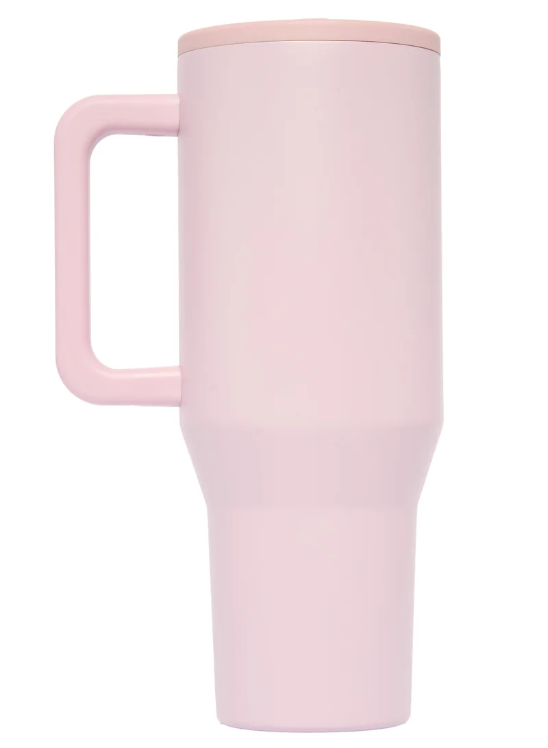 Prickly Pear Stainless Steel Water Bottle 40 Oz Hydrator Pastel Pink Logo