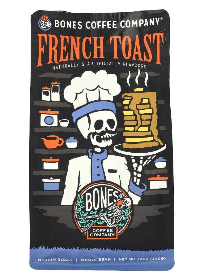 Bones Coffee Company French Toast Whole Bean Medium Roast 12 oz (340 g) 