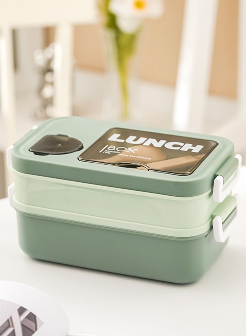 ROEIEIS Lunch Box,Leak-Proof Bento Box for Kids, BPA-Free Lunch Box Kids,Microwave and Dishwasher Safe Bento Box Adult,Durable Lunch Containers for Adults (Green) - Image 1