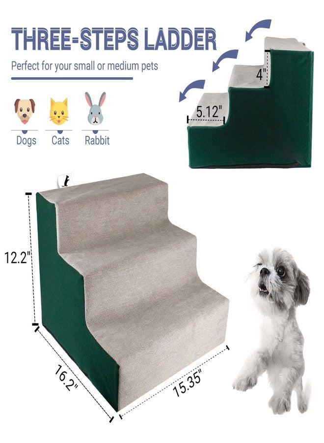 Billionchains Dog Stair for Small Dogs Assembled Cat Steps with Washable Cover for Couch, Low Bed (Height: 12.2”) - Image 4