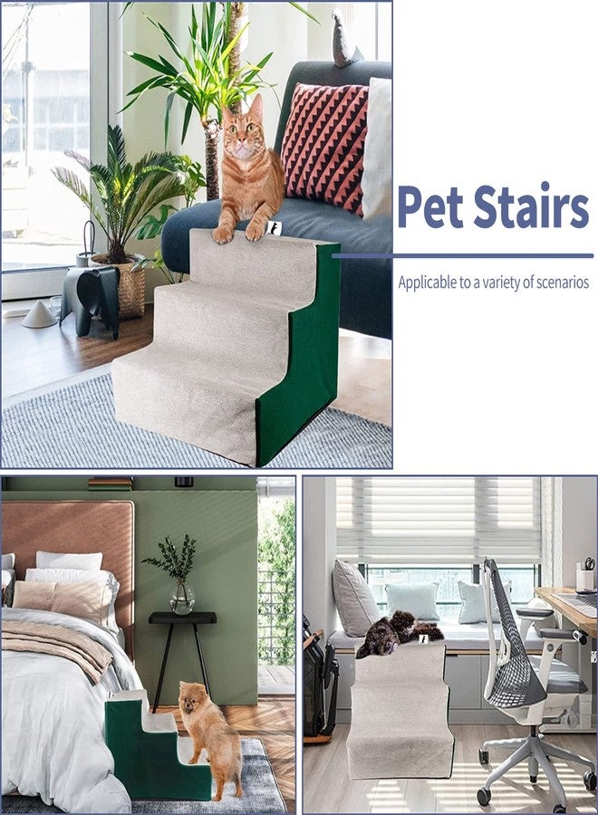 Billionchains Dog Stair for Small Dogs Assembled Cat Steps with Washable Cover for Couch, Low Bed (Height: 12.2”) - Image 2